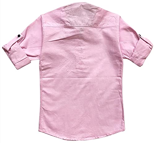 Image of PEPILIO Kids Stylish Solid Style Cotton Mandrain Collar Regular Fit Kurta|| Formal Boys Shirt || Casual Wear Buttoned Kurta for Boys