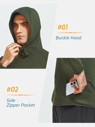Image of NORTHYARD Men's Lightweight Fleece Hoodie Running Workout Hooded Sweatshirt
