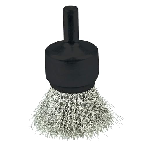 Image of Weiler 10017 3 /4 inch Crimped Wire End Brush, .006 inch Stainless Steel Fill, Made in The USA (Pack of 10)
