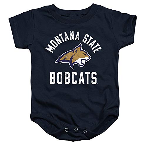 Montana State University Official MSU Bobcats Logo Unisex Infant Snap Suit for Baby,Navy, 6 Months