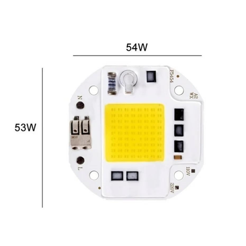 Żarówka LED, 3 szt. 50W/70W/100W 110-220V COB LED Chip Smart IC Nie wymaga sterownika Wielokolorowy 54x53mm(Cold White,220V-100W)
