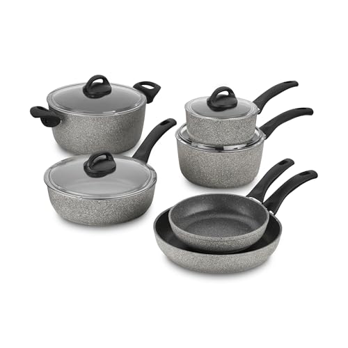 Ballarini 75001-652 Parma Forged Aluminum Nonstick Cookware Set, 10-Piece, Granite by BALLARINI - Used condition - US$156.60