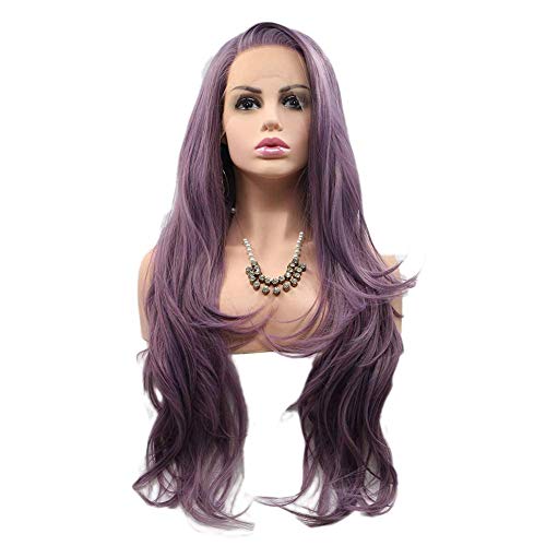 Perruque synthétique violette longue pour masquer les cheveux fins - 4