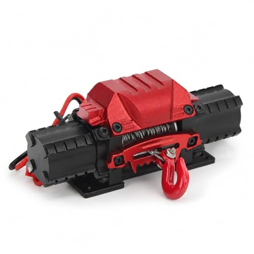 Treuil de voiture RC double moteur en alliage aluminium noir pour traction de 10 kg