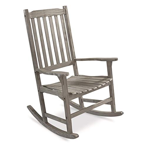 Castlecreek Oversized Wooden Rocking Chair, Camping Rustic Wood Rocker Chair For Patio, Porch, Living Room, Indoor And Outdoor, Heavy-Duty 400 Lb Capacity, Oak #TOP6