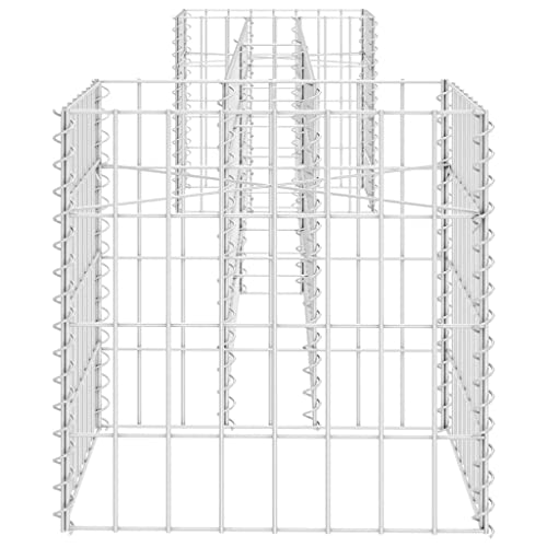 Vidaxl H-Shaped Gabion Planter Stone Basket Pot Garden Patio Lawn Gardening Outdoor Border Flower Raised Bed Mesh Grid Steel Wire 59.1" #TOP2