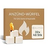 Blumixx Anzündwürfel – 32 Pakete = 1536 Würfel, Grillanzünder, Kaminanzünder und Kohleanzünder – Perfektes Grill Zubehör für Kamin und Grill, Anzünder Würfel