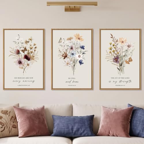 Floral Christian Wall Art Set