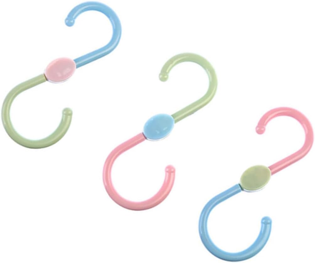 Colorful S Shaped Hooks 4 Pack ABS 360 Degree Rotatable Multifunctional