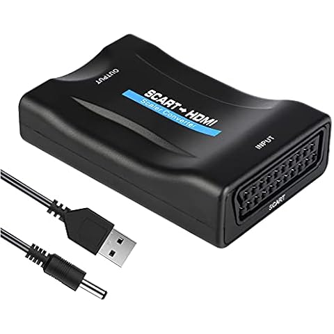 GoldOars SCART to HDMI Adapter Full HD 1080P/ 720P Switch Video Audio Converter for Connecting HDTV Monitor Projector STB VHS Xbox PS3 Sky Blu-ray DVD other Devices to Play on New TV Cover