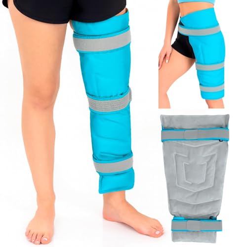 Arctic Flex Full Leg Ice Pack Wrap (Hot & Cold Therapy) - Large Reusable Gel Ice Pack for Injuries & Swelling - ICY Sleeve for Leg Pain Relief - Cold/Hot Wrap for Thigh Hips Knee Shins & Back