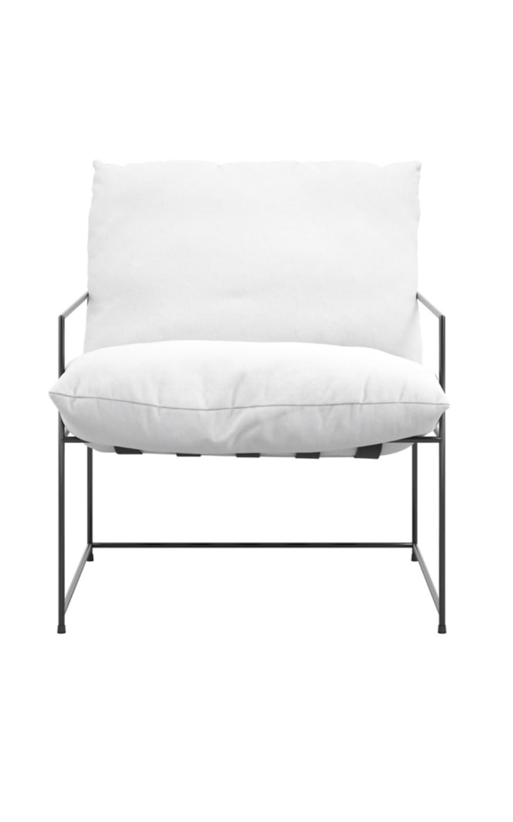 Chaise longue Brook confortable avec piétement métal pour salon moderne