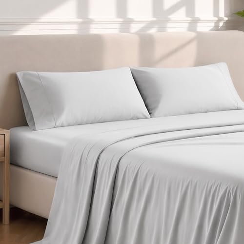 Image of Bare Home Microfiber Pillow Cases - King Size Set of 2 - Cooling Pillowcases - Double Brushed - Light Grey Pillowcases 2 Pack - Easy Care (King Pillowcase Set of 2, Cloud Grey)