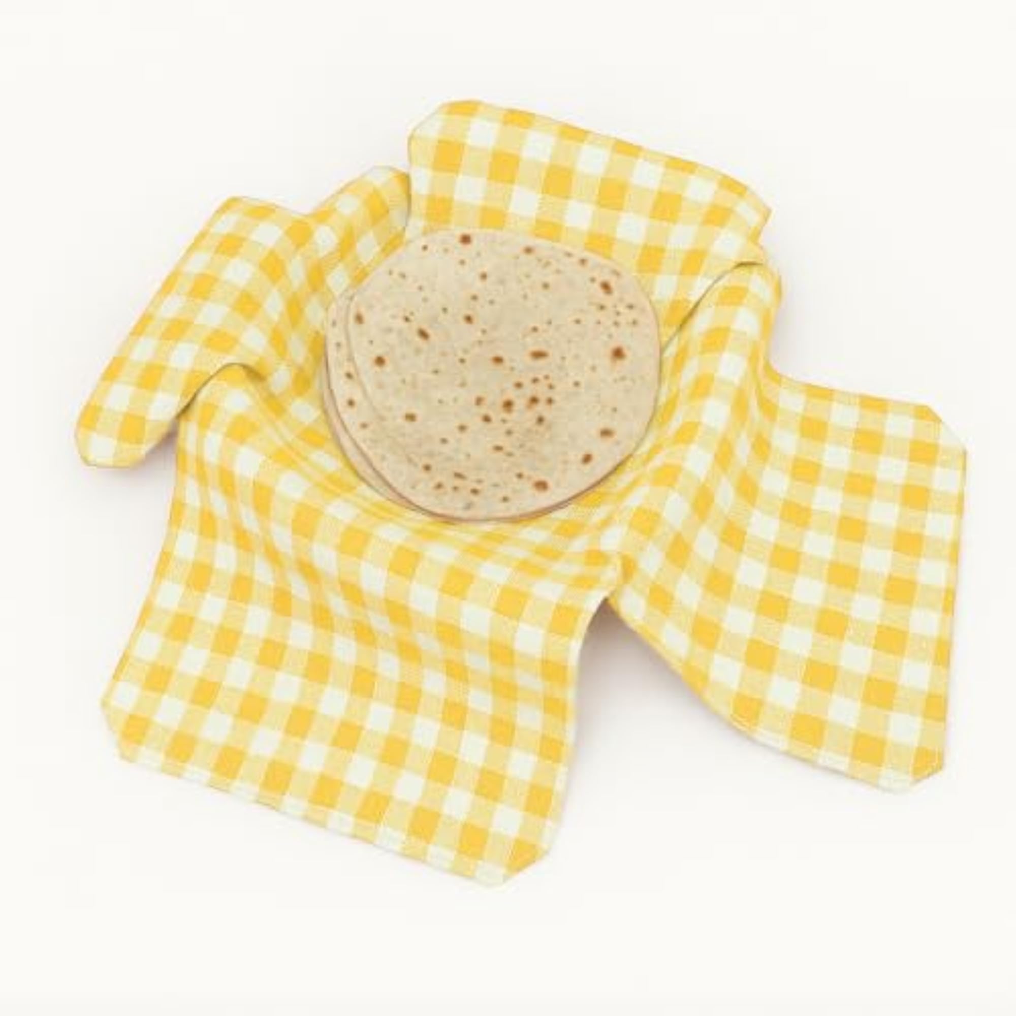 Black Checks Cotton Double Layer Roti Cloth Wrap with Flaps
