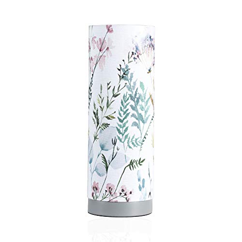 Pauleen 48004 sobremesa Flowery Romance máx. 20W E14 Lámpara para mesita de Noche Blanco, Verde, Rosa, Azul Tela/hormigón sin Bombilla