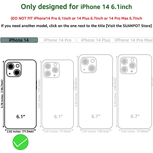 Funda iPhone 14 con bloqueo RFID anticaída SUANPOT protectora de tarjetas 2