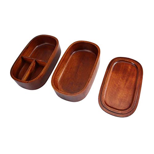 School Picknick Bento Box Houten Lunchbox Makkelijk voor Keuken voor Restaurants(Wooden square 2) - Image 6
