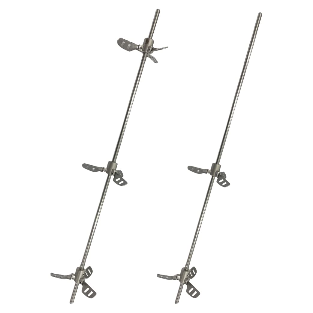Cosmostar - Mélangeur mélangeur en acier inoxydable avec ailes extensibles - 208 l - Mélangeur de peinture - Outils avec 3 pales (2 ailes)