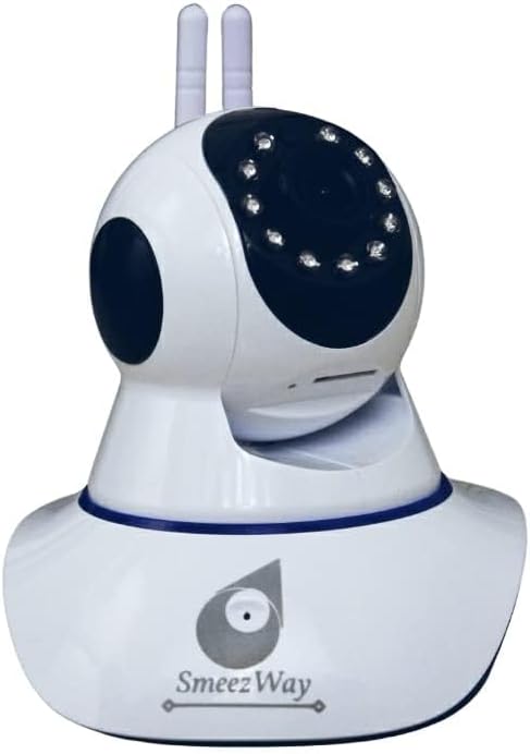 SMEEZWAY® Smart Robo CCTV cam 1080P FHD CCTV Smart WiFi Security Surveillance Camera(Mobile app + Laptop app)(355 Degree View)(Indoor + Outdoor)(Supported Upto 128 GB SD Card)