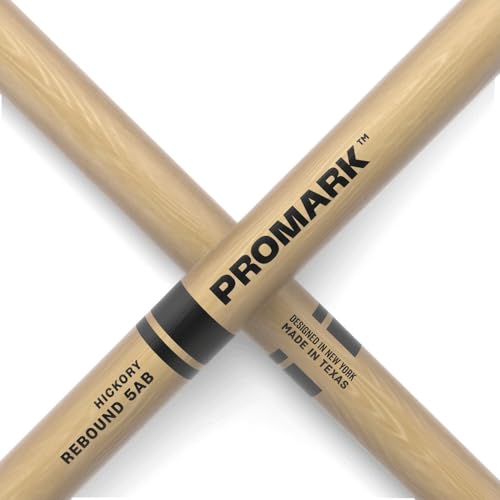 Image of ProMark Rebound 5AB Hickory Drumsticks - Crafted for Resilience and Precision - Acorn Wood Tip for Larger Sweet Spot - 1 Pair
