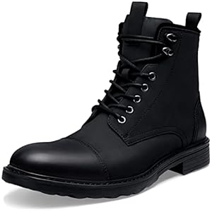 Vostey Mens Boots Motorcycle Casual Boots for Men Zipper Fashion Chukka Boots Mens