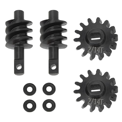 MEUS RACING SCX24 2-14T Overdrive Differential Helical Diff Gears Set for Axial SCX24 Deadbolt C10 JLU Gladiator Bronco 1/24 RC Crawler Car Upgrade Parts, 2 Sets (2-14T)