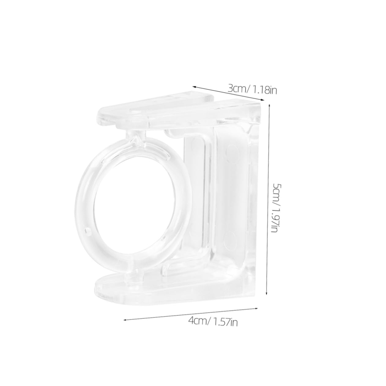 Cabilock 6pcs Adjustable No Drill Curtain Rod Brackets Transparent Plastic Hooks with Support for Easy Installation and Stable Hold for Various Window