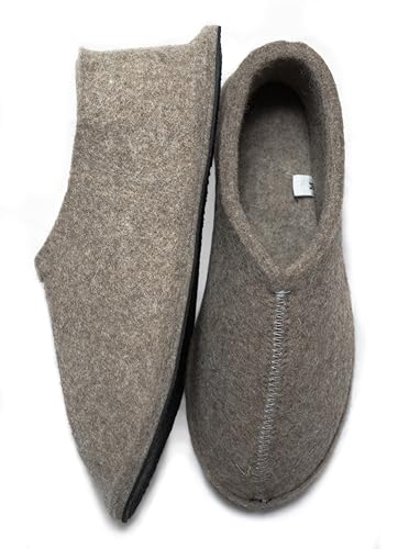 Alpaca & Sheep Soft Wool 100% All-Natural Felt Slippers for Men and Women