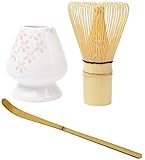 ** Whis batidor de Matcha con 100 cerdas hechas de madera blanco. Soporte para escoba incluido. Forma única de paraguas para mostrar batidor y proteger las hojas de bambú. Los apoyos Matcha son hechos a mano individualmente, haciendo que cada soporte matcha tenga su propio estilo único.