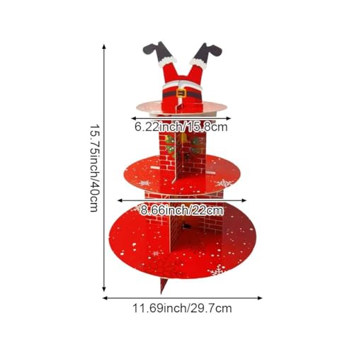 Présentoir à gâteaux Père Noël 3 étages, la solution pour table encombrée