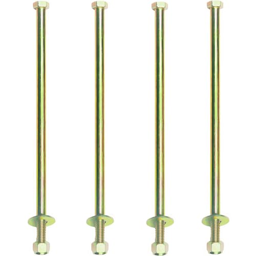 Image of 1 /2 inch x 12 inch Hex Head Bolt by Color Galvanization with Nylon Lock nut and Large Size Washer Assortment Kit,Alloy Steel,Grade 8.(4pcs Pack)