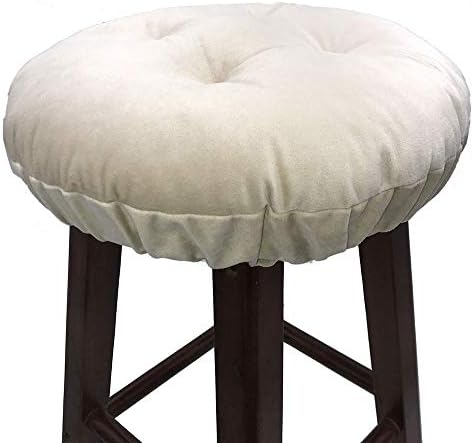 Augld Bar Stool Cushion Soft Velvet Padded Round Stool Cover 14" Velvet Beige