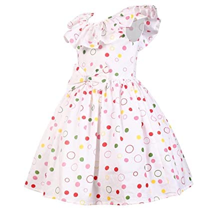 Image of Alina Enterprises Cotton Floral Digital Printed Girl's Frock for Summer