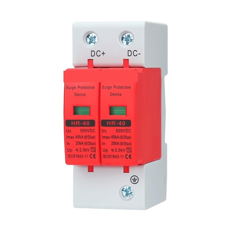 DC2P Series Surge Protection Device 500V 600V 800V 1000V for Photovoltaic Solar System Lightning Protection(500V)