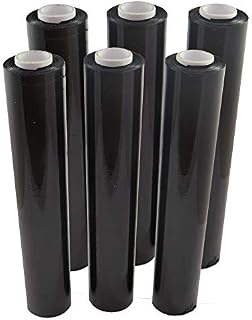 6 Rolls of Strong Black Cast Pallet Stretch Wrap 400mm, 17mu