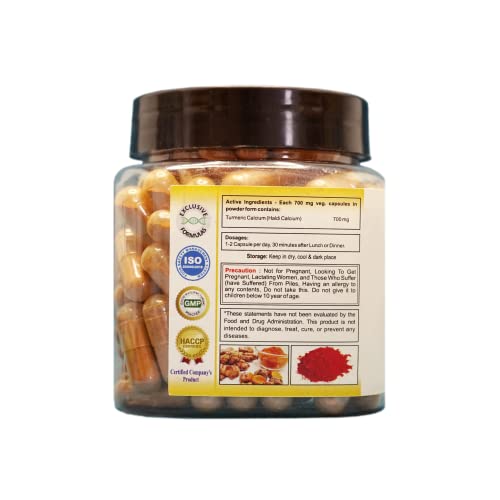 Turmeric Calcium 180 Capsule Natural Supplement Beneficial In Bone Health Joint Support, Back Pain Calcium Deficiency & Overall Health Wellness 180 Days Supply | Natural Calcium Supplement #TOP1
