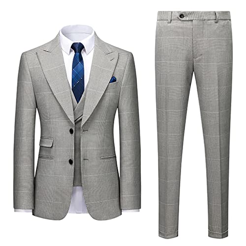 Costume homme à revers en pointe et gilet double boutonnage