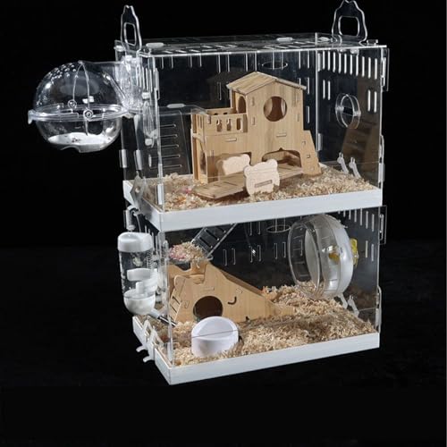 ハリネズミ ケージ プラスチック 大型 脱出にく デグー ケージ 御洒落 透明 掃除しやすい 組立式 3段まで積み重ね可能 hamster cage グランスペース ルーミィ 持ち運び 通気穴いっぱい ハムスター クリアケージ 二階建て 多頭飼育用 イージ