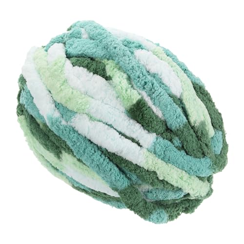 METALLIXITY Chenille fileto Spesso (27m/29.53yard), fileto Poliestere Grande Morbido Soffice - per Maglieria e Lavori Manuali, Ciano Misto