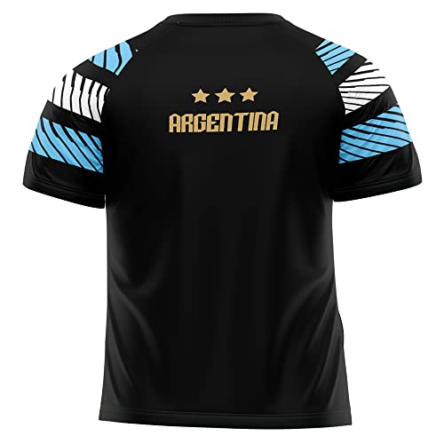 Camiseta Filtro UV Infantil Argentina Copa Preto Tri Campeã
