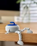 Curling Buddy - 3D Printed Articulated Curling Stone Figurine (Blue)