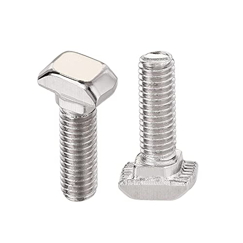 Image of Metric M6 x 30mm Thread T Slot,Drop-in Bolt T-Bolt,Hammer Head Bolt,T Screw Stud for 3030 Series Standard 8mm T-Slot Aluminum Extrusion Profile,Carbon Steel Nickel Plated (3030 Series,40Pcs)