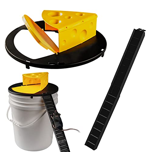 Mouse Trap Bucketï¼ŒBucket Mouse Trapsï¼ŒRat Trap Bucket/Reusable Smart Rat Trapï¼ŒSmart Rat Trapï¼ŒRat Trap Bucket,Bucket Rat Trap,Reusable Rat Trap,Compatible with 5 Gallon Barrels(Yellow Cheese)