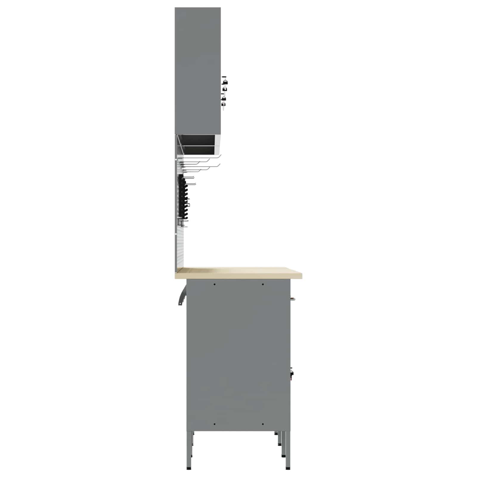 Genérico Banco de Trabajo con cajón 8 pcs Rojo 150 x 55 x 200 cm Acero,Bricolaje,Accesorios de Bricolaje,Organización y Almacenamiento de Herramientas,Rojo,69.6 kg,3321453