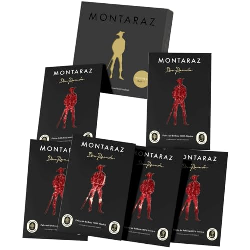 MONTARAZ Caja Regalo Gourmet | 6 Loncheados de Paleta Ibérica 100% de Bellota envasados al vacío (600gr) de Extremadura | 100% Natural sin conservantes | Caja Gourmet para regalar