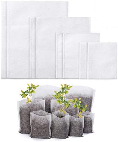 Delxo 400Pcs 4 Size Biodegradable Non-Woven Nursery Bags Plant Grow Bags Fabric Seedling Bags Home Garden Supply