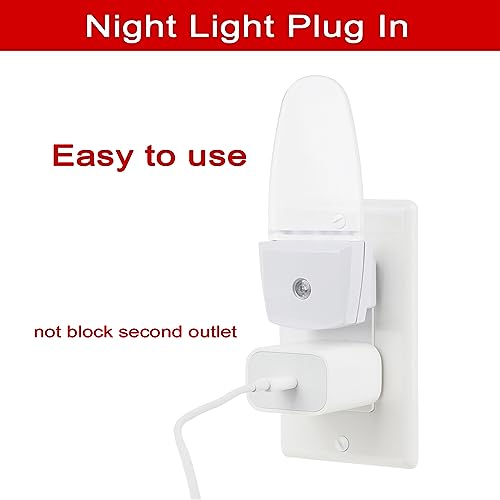 Image of GREENIC Plug in LED Night Light Lamp 4 Pack with Light Sensor RED