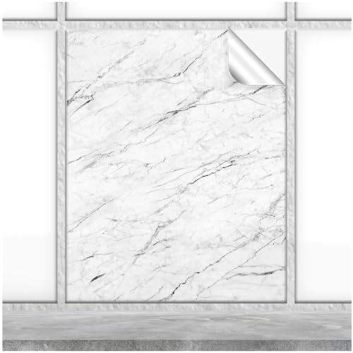 FoLIESEN - Fliesenaufkleber 20x25 cm | Deko-Aufkleber für Küche & Bad | Fliesen-Folie zum Aufkleben | Carrara, .:10 Stück