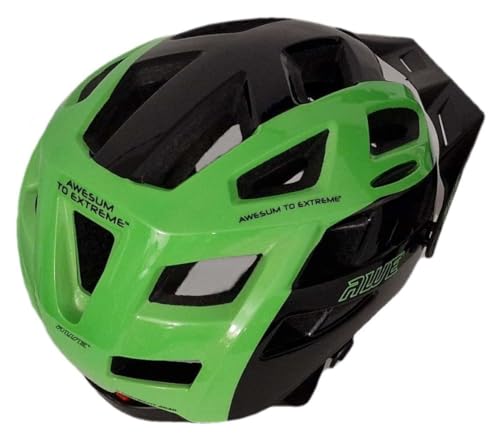 AWERide Bike Helmet MTB Helmet Adult Mens Womens 55 to 58 cm Black Green Medium Adjustable Lightweight Enduro Freeride - Image 6