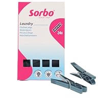 Sorbo Recycled Clothes Pegs, Extra Strong, UV Protection, Made from 98% Recycled Plastic, Anti-Slip Grip, Pack of 24